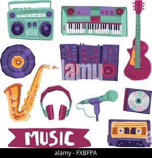 Insieme dell'icona di musica Illustrazione Vettoriale