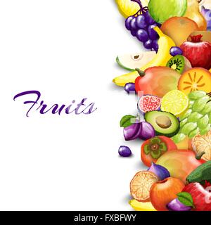 Frutti di sfondo di confine Illustrazione Vettoriale