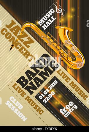 Concerto Jazz Poster Illustrazione Vettoriale