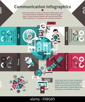 Comunicazione Set Infographics Illustrazione Vettoriale