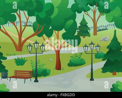Parco paesaggio illustrazione Illustrazione Vettoriale