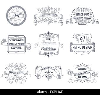 Vintage Set di etichette Illustrazione Vettoriale