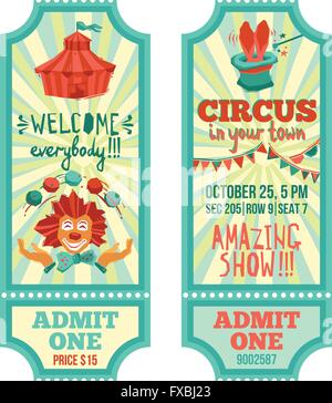 Circus Set di biglietti Illustrazione Vettoriale