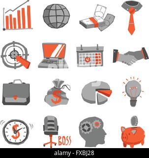 Business set di icone Illustrazione Vettoriale