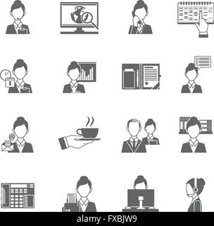 Assistente personale icone Illustrazione Vettoriale