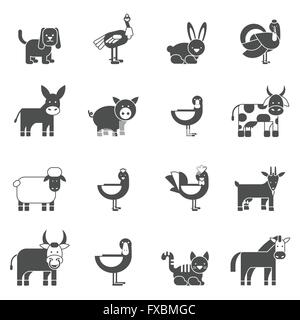 Animali domestici set di icone Illustrazione Vettoriale