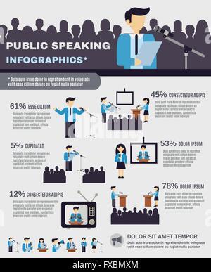 Parlare in pubblico Infographics Illustrazione Vettoriale