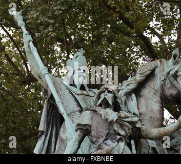 Il re dei Franchi, Carlo Magno (748-814) con due dei suoi leader( Roland e Olivier) da Charles e Louis Rochet, 1867. Foto Stock