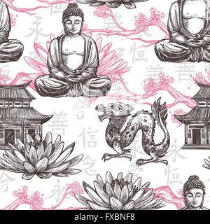Asian Pattern senza giunture Illustrazione Vettoriale