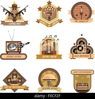 Emblemi retrò impostato Illustrazione Vettoriale