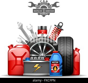 Servizio di auto composizione ad illustrazione piatta Illustrazione Vettoriale