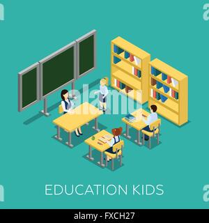 Istruzione illustrazione isometrica Illustrazione Vettoriale