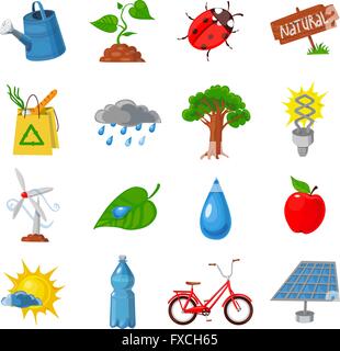 Set di icone di eco Illustrazione Vettoriale