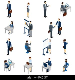 La gente di affari Set isometrica Illustrazione Vettoriale