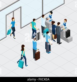 Airport Verifica in linea Illustrazione Vettoriale