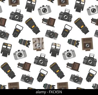 Ingranaggio di fotografia pattern senza giunture Illustrazione Vettoriale