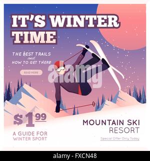 Sport invernali Poster Illustrazione Vettoriale