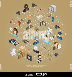 Legge concetto isometrica Illustrazione Vettoriale