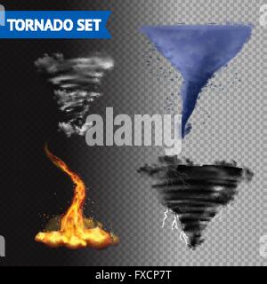3d realistiche Tornado impostato Illustrazione Vettoriale