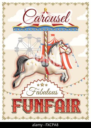 Giostra retrò Poster Illustrazione Vettoriale