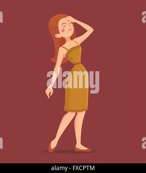 Donna di fatica illustrazione Illustrazione Vettoriale