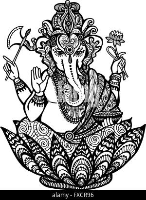 Ganesha decorativo illustrazione Illustrazione Vettoriale