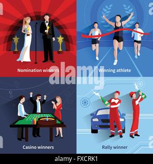 Vincente set di icone Illustrazione Vettoriale