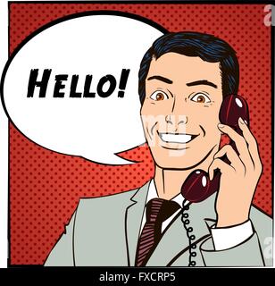 Uomo di Fumetti Illustrazione a colori Illustrazione Vettoriale