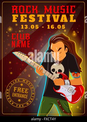Festival della musica rock poster Illustrazione Vettoriale