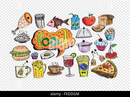 Icone dell'alimento Illustrazione Vettoriale