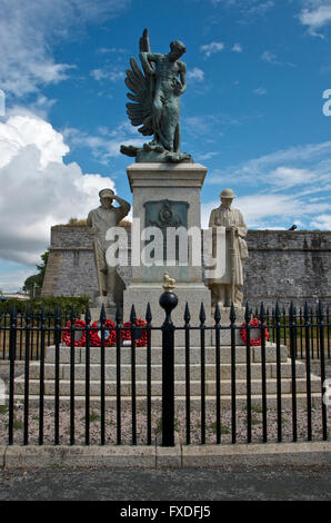 Memoriale per la divisione di Plymouth Royal Marines su la zappa Foto Stock