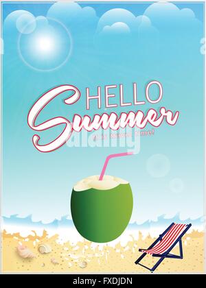 Ciao Vacanze estive Illustrazione Vettoriale