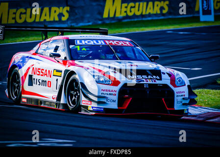 Febbraio 07, 2015 : n. 1 NISMO atleta Programma globale - Nissan GT-R NISMO GT3 pilotato da Rick Kelly / Katsumasa Chiyo (JPN) / Florian Strauss (GER) durante la Liqui-Moly Bathurst 12 ora a monte Panorama circuito nel NSW, AustraliaSydney, Australia. 07 Febbraio, 2016. © Hugh Peterswald/Alamy Live News Foto Stock