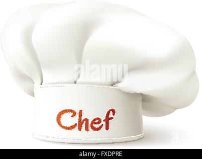 Lo Chef Hat realistico Illustrazione Vettoriale
