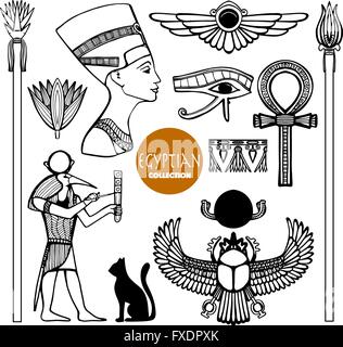 Egitto Set di simboli Illustrazione Vettoriale