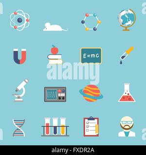 La scienza e la ricerca icona impostare Illustrazione Vettoriale