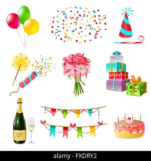 Celebrazione set di icone Illustrazione Vettoriale