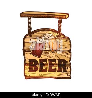 Bar segno sulla tavola di legno Illustrazione Vettoriale