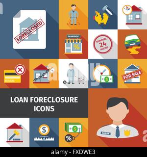 Prestito icone di preclusione Illustrazione Vettoriale