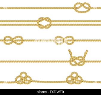 Corda di maglia Set di confine Illustrazione Vettoriale