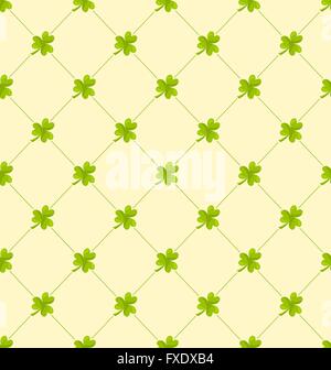 Seamless motivo ornamentale con trifogli per San Patrizio giorno Illustrazione Vettoriale