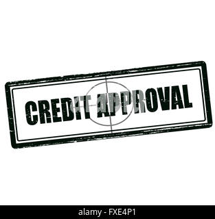 Timbro di gomma con il testo di approvazione del credito interno, illustrazione vettoriale' Foto Stock