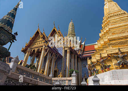 Il Wat Phra Kaew Grand Palace a Bangkok in Tailandia Foto Stock
