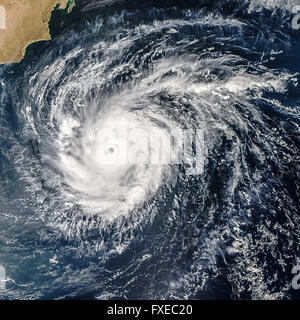 Vista del Global Storm dallo spazio. Gli elementi di questa immagine fornita dalla NASA Foto Stock