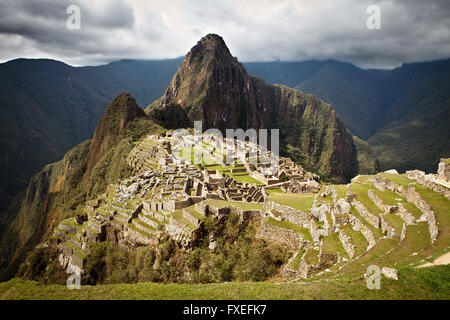 Machu Picchu rovine della città di terrazze Foto Stock