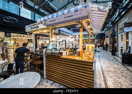 Interno del mercato Sarona in Tel Aviv city, Israele Foto Stock