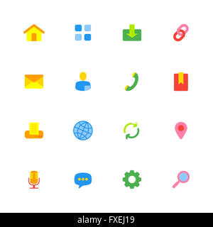 [JPEG] colorato semplice web icon set per il web, UI ed infografico e le applicazioni per dispositivi mobili Foto Stock