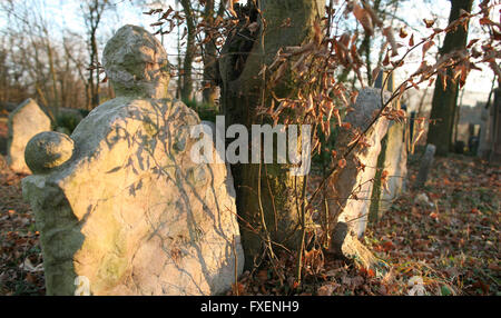 Vecchio Cimitero Ebraico Liten in Repubblica Ceca Foto Stock