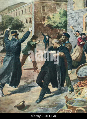 L'assassinio del Re di Grecia, George IO a Salonicco la sera del 18 marzo 1913 Foto Stock