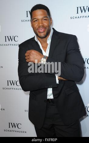 New York, NY, STATI UNITI D'AMERICA. Xiv Apr, 2016. Michael Strahan presso gli arrivi per il 4° annuale "per amore del cinema' Tribeca Film Festival, evento Spring Studios di New York, NY Aprile 14, 2016. © Kristin Callahan/Everett raccolta/Alamy Live News Foto Stock